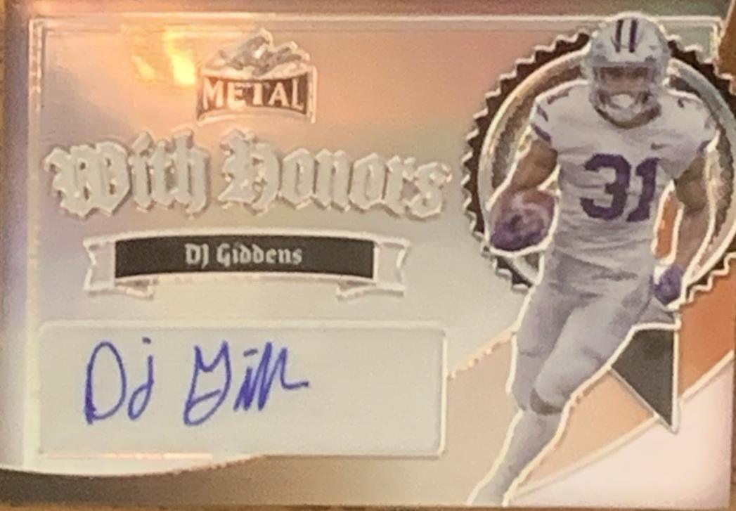 DJ Giddens #WH-DJG 2024 Leaf Metal With Honors Autograph Football