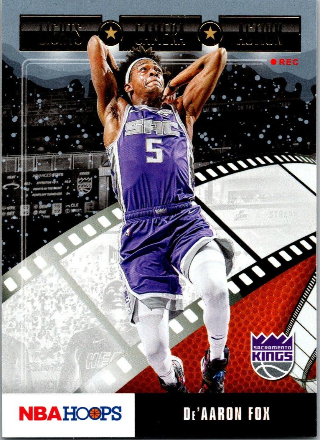 De'Aaron Fox #3 Basketball Cards 2019 Panini Hoops Lights Camera Action