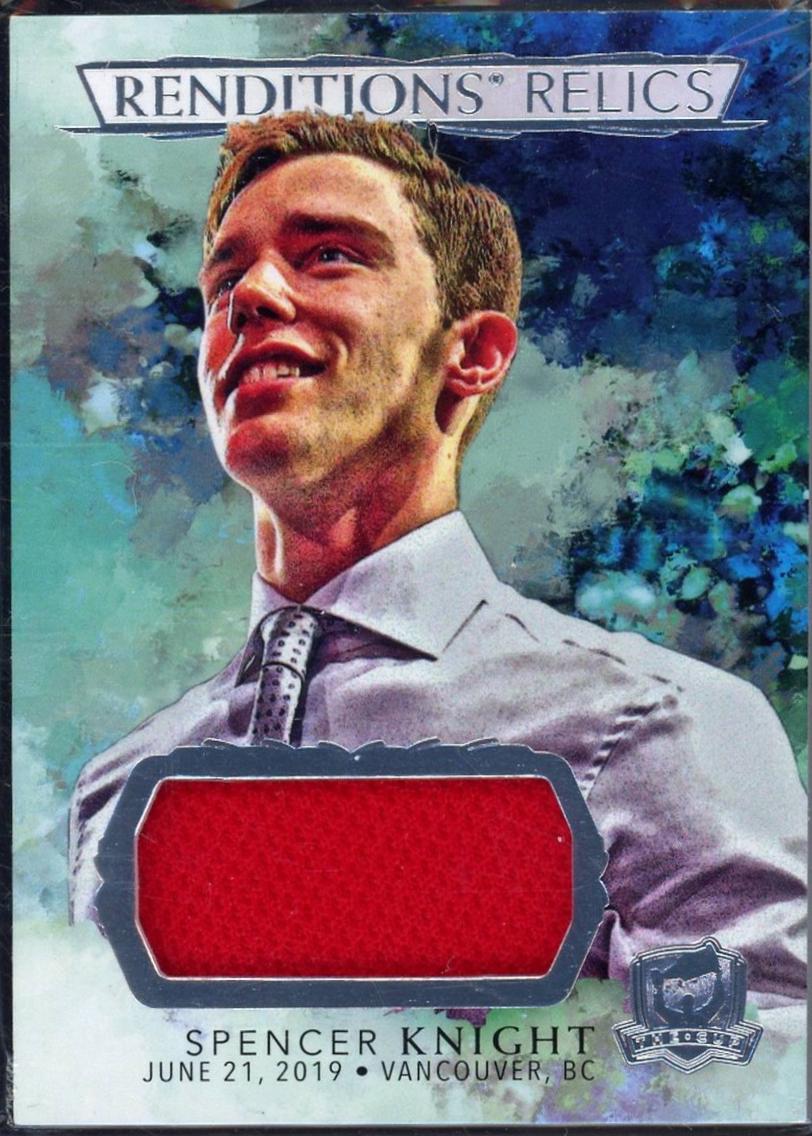 Spencer Knight #RR-SK 2021 Upper Deck The Cup Rendition Relics Jersey Hockey