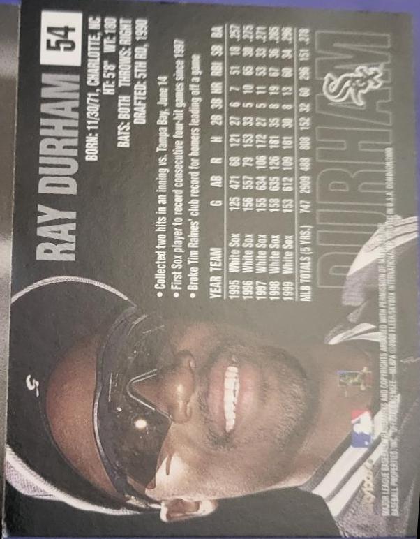 Ray Durham #54 Baseball Cards 2000 Skybox Dominion