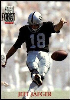 Jeff Jaeger #18 Football Cards 1992 Pro Set Power