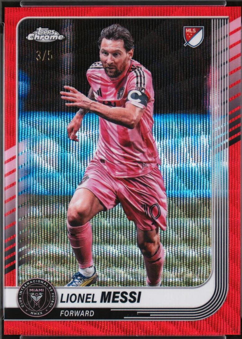 Lionel Messi [Red Wave Refractor] #10 Prices | 2025 Topps Chrome MLS ...