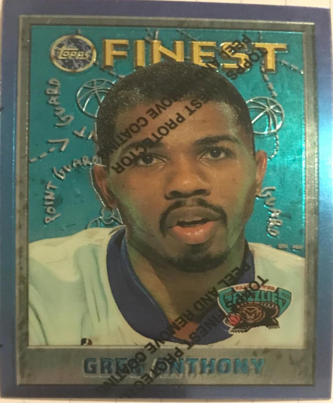 Greg Anthony #12 Basketball Cards 1995 Finest