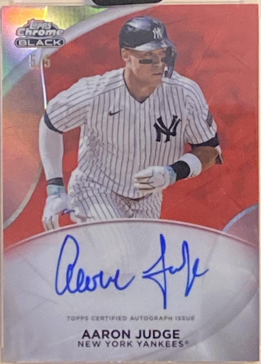Aaron Judge #CPA-AJ Baseball Cards 2024 Topps Chrome Black Ivory Autograph