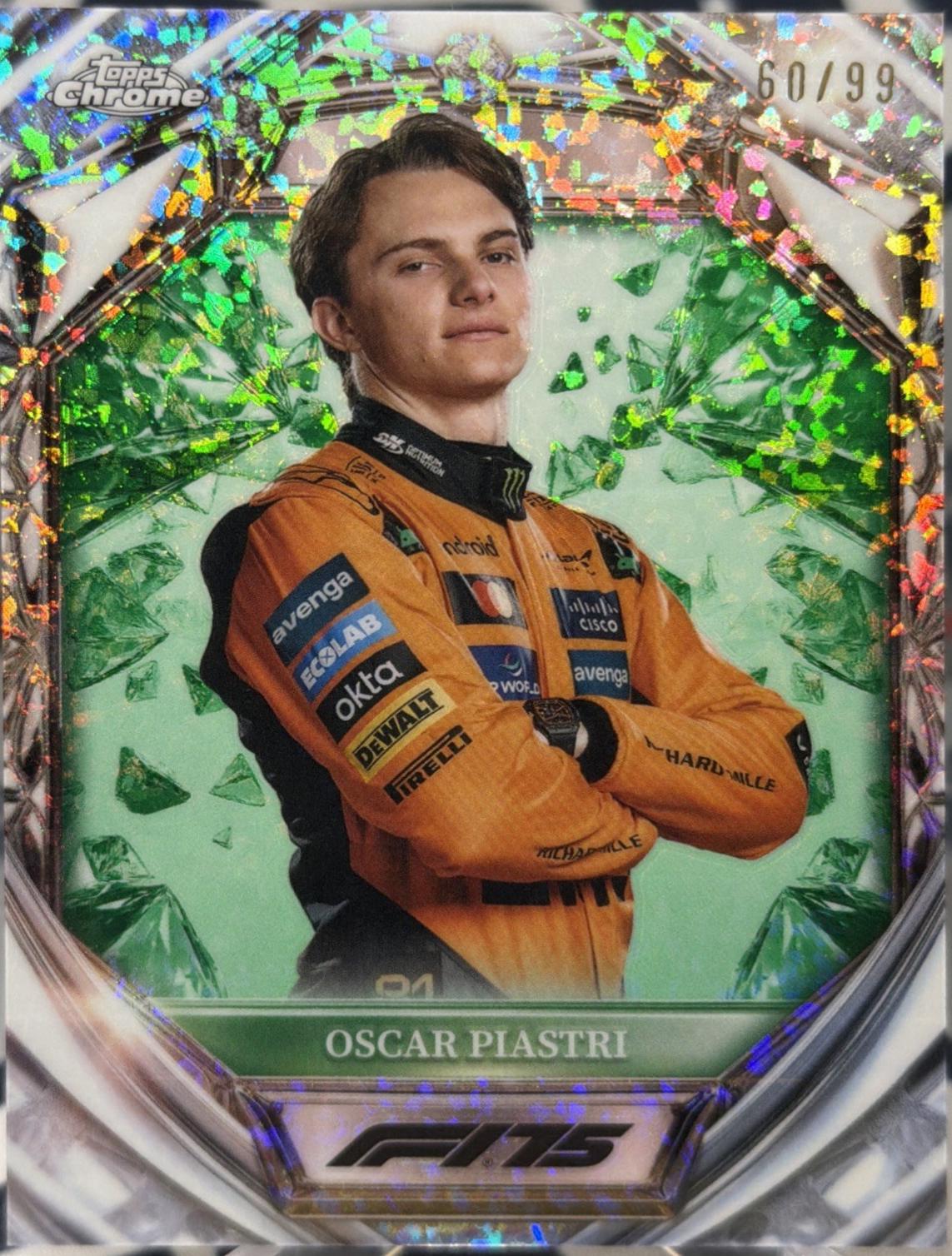 Oscar Piastri [Green Mini-Diamond Refractor] #D75-6