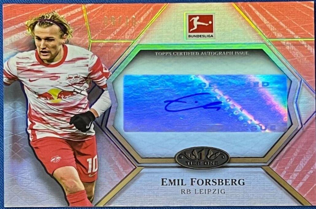 Emil Forsberg #MWA-EF Soccer Cards 2021 Topps Tier One Bundesliga Autographs