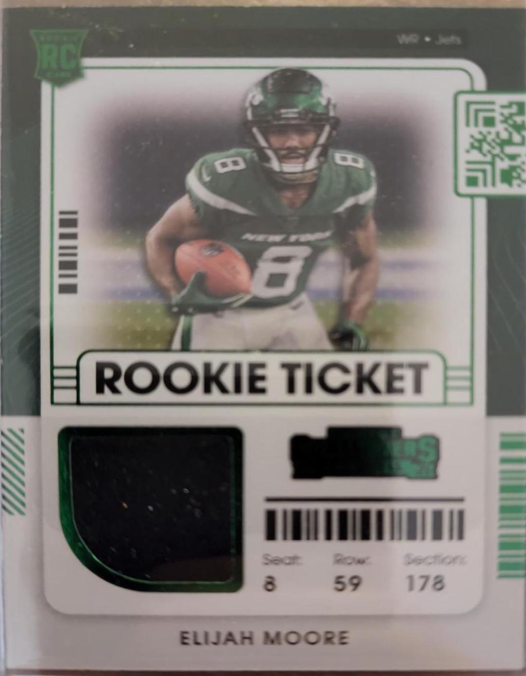 Elijah Moore #RTS-EMO Football Cards 2021 Panini Contenders Rookie Ticket Swatches