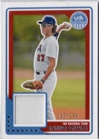 Stunner Gonzales #USAM-SG 2023 Panini Stars & Stripes USA Material Baseball