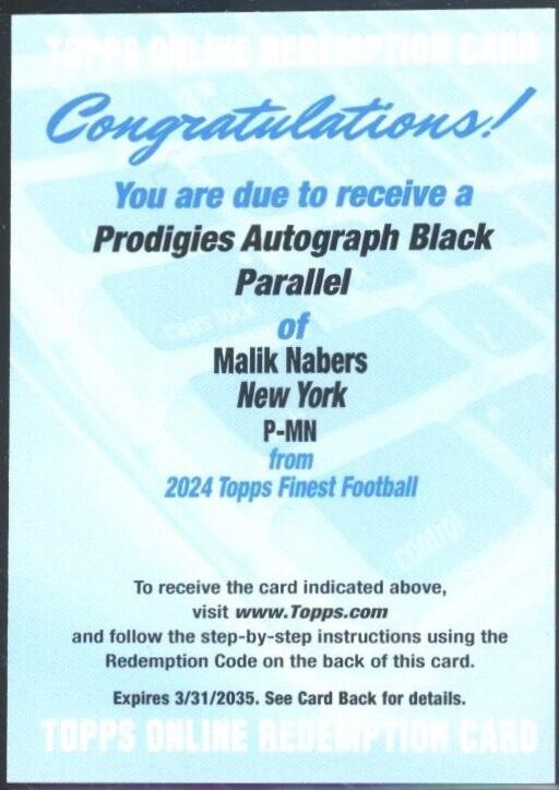 Malik Nabers [Black Refractor] #P-MN