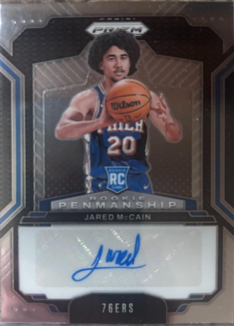 Jared McCain #RPE-JMG Basketball Cards 2024 Panini Prizm Rookie Penmanship