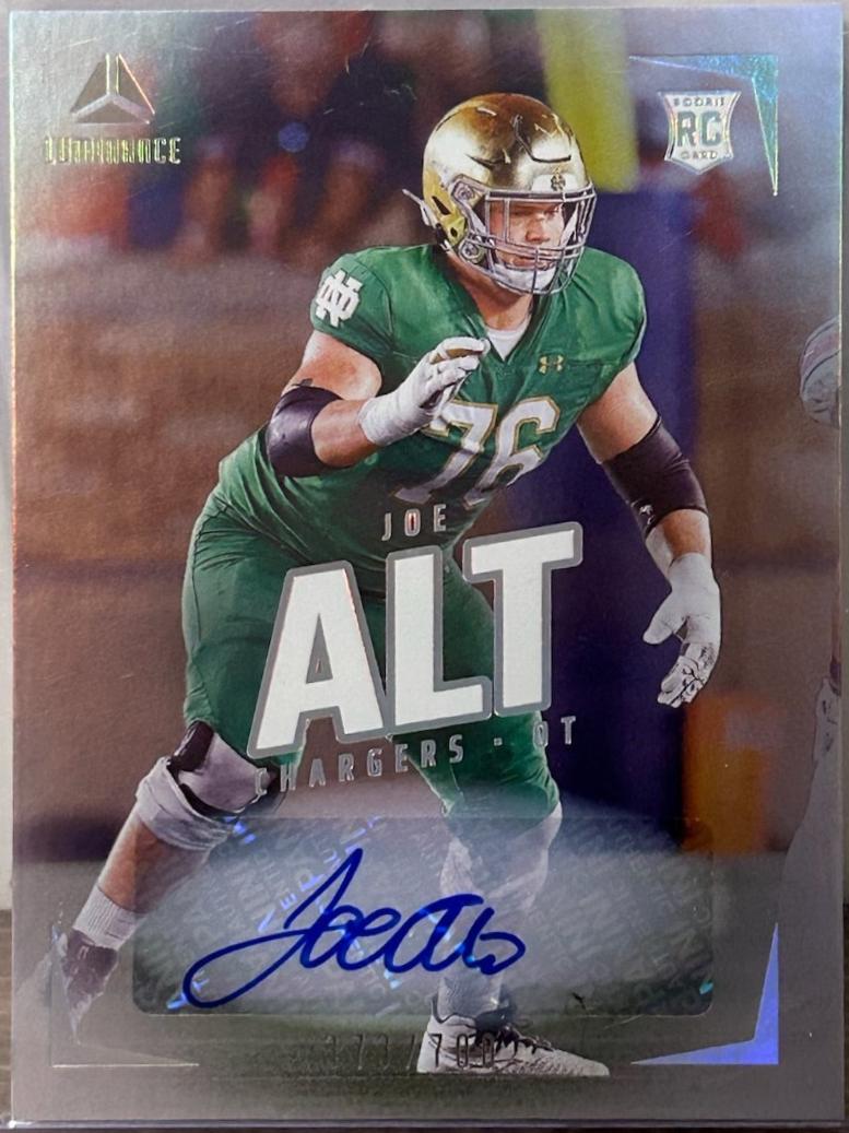 Joe Alt #107 Football Cards 2024 Panini Luminance Rookie Autographs