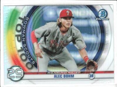 Alec Bohm #BTP-29 Baseball Cards 2020 Bowman Chrome Scouts' Top 100