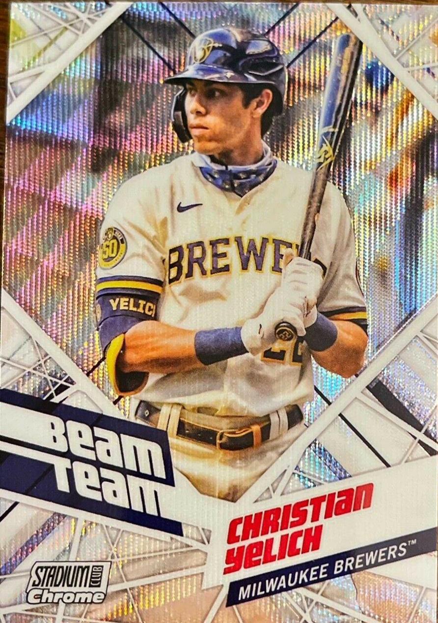 Christian Yelich #BTC-9 Baseball Cards 2021 Stadium Club Chrome Beam Team