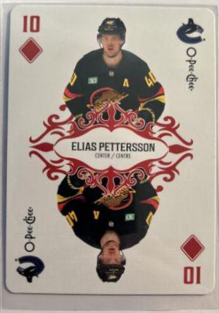 Elias Pettersson #10-DIAMONDS Hockey Cards 2023 O-Pee-Chee Playing Cards