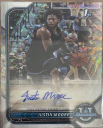 Justin Moore #BCPA-JM 2021 Bowman University Chrome Prospect Autographs Basketball
