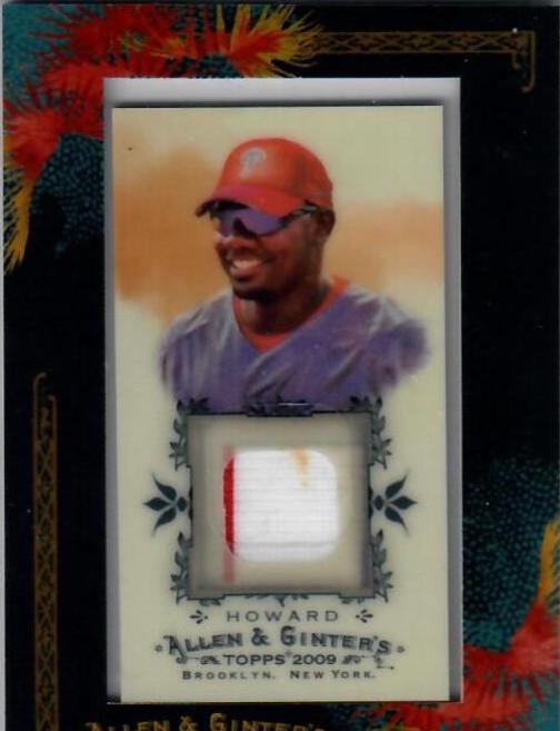 Ryan Howard #AGR-RH Baseball Cards 2009 Topps Allen & Ginter Mini Framed Cloth