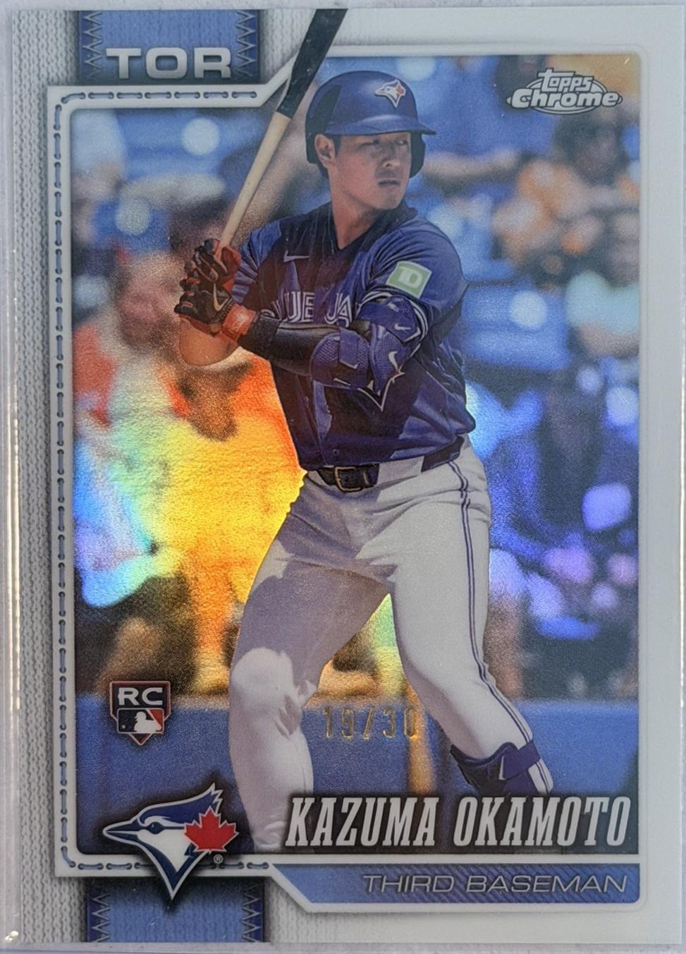 2026 Topps Chrome Kazuma Okamoto [White Refractor] #78 card