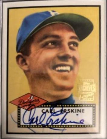 Carl Erskine #7 Baseball Cards 2001 Topps Archives Autographs