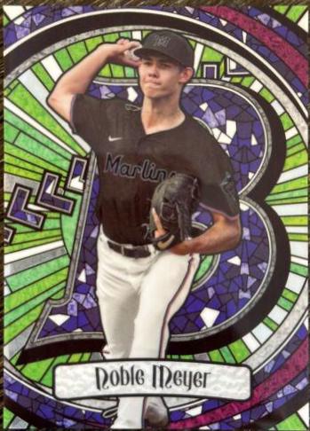 Noble Meyer #BG-14 Baseball Cards 2023 Bowman Draft Glass