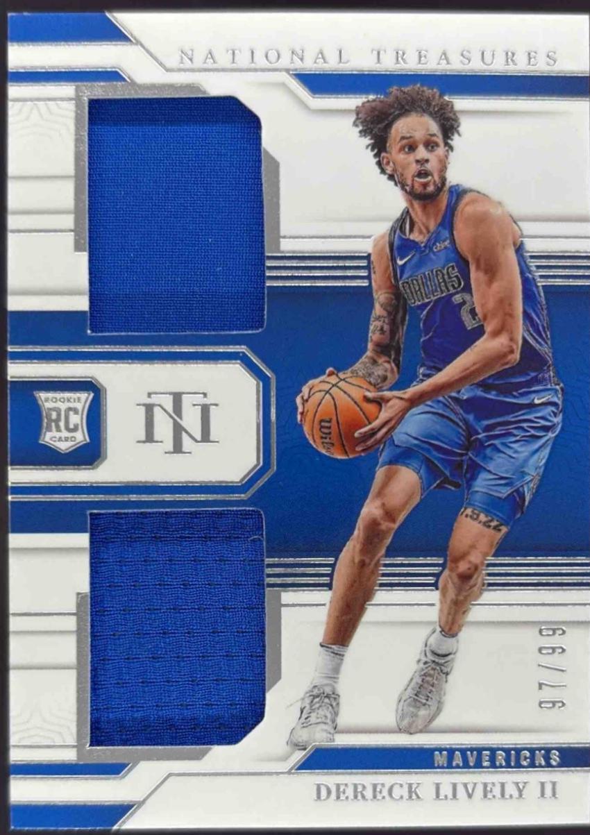 Dereck Lively II #RD-DER Basketball Cards 2023 Panini National Treasures Rookie Dual Materials