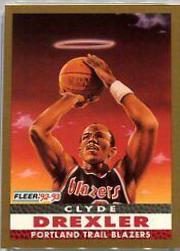 Clyde Drexler #250 Basketball Cards 1992 Fleer