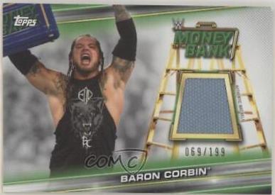 Baron Corbin #MR-BC Wrestling Cards 2019 Topps WWE Money in the Bank Mat Relics