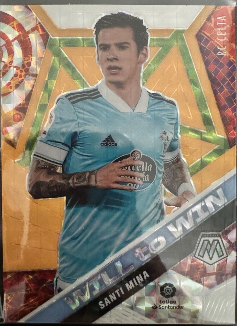 Santi Mina #16 Soccer Cards 2020 Panini Mosaic La Liga Will To Win