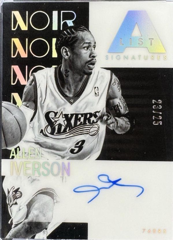 Allen Iverson #13 2024 Panini Noir A List Signature Basketball
