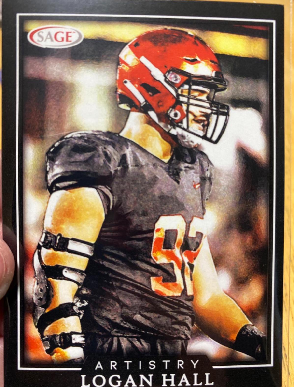 Logan hall #22 Football Cards 2022 Sage Artistry