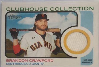Brandon Crawford #CC-BC Baseball Cards 2022 Topps Heritage Clubhouse Collection Relics