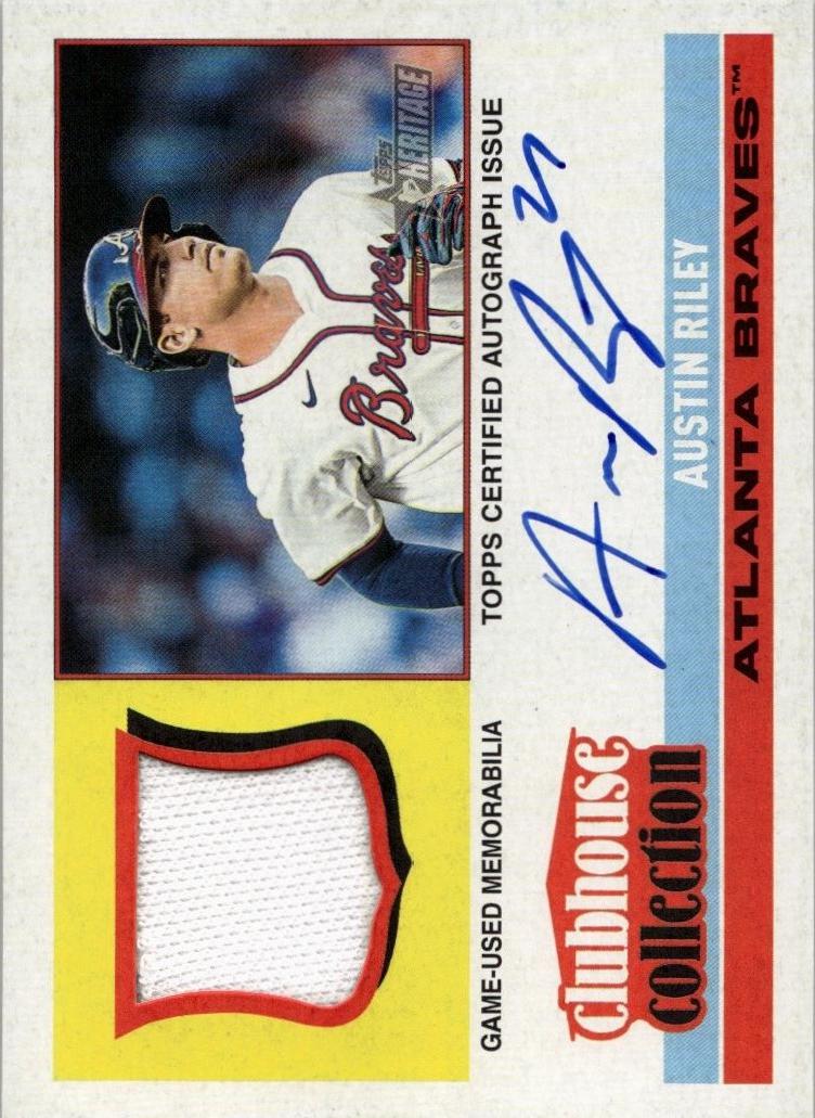 Austin Riley #CCAR-ARI Baseball Cards 2025 Topps Heritage Clubhouse Collection Autograph Relic