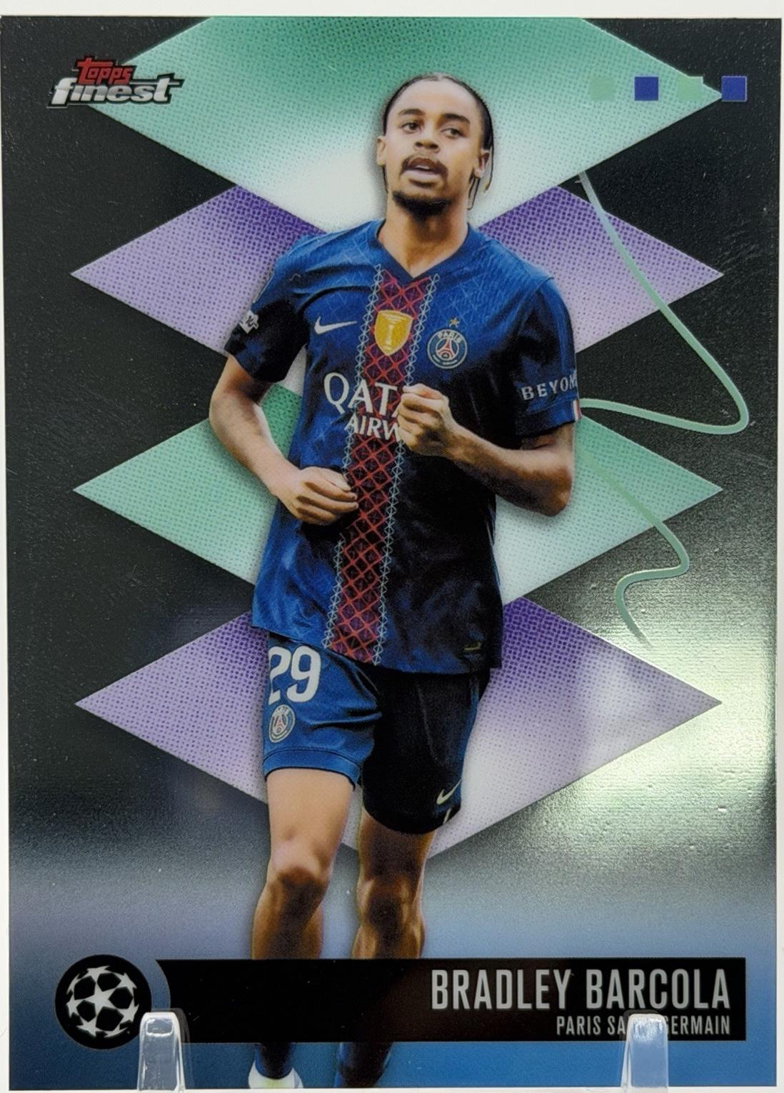 Bradley Barcola #542 2025 Topps Finest UEFA