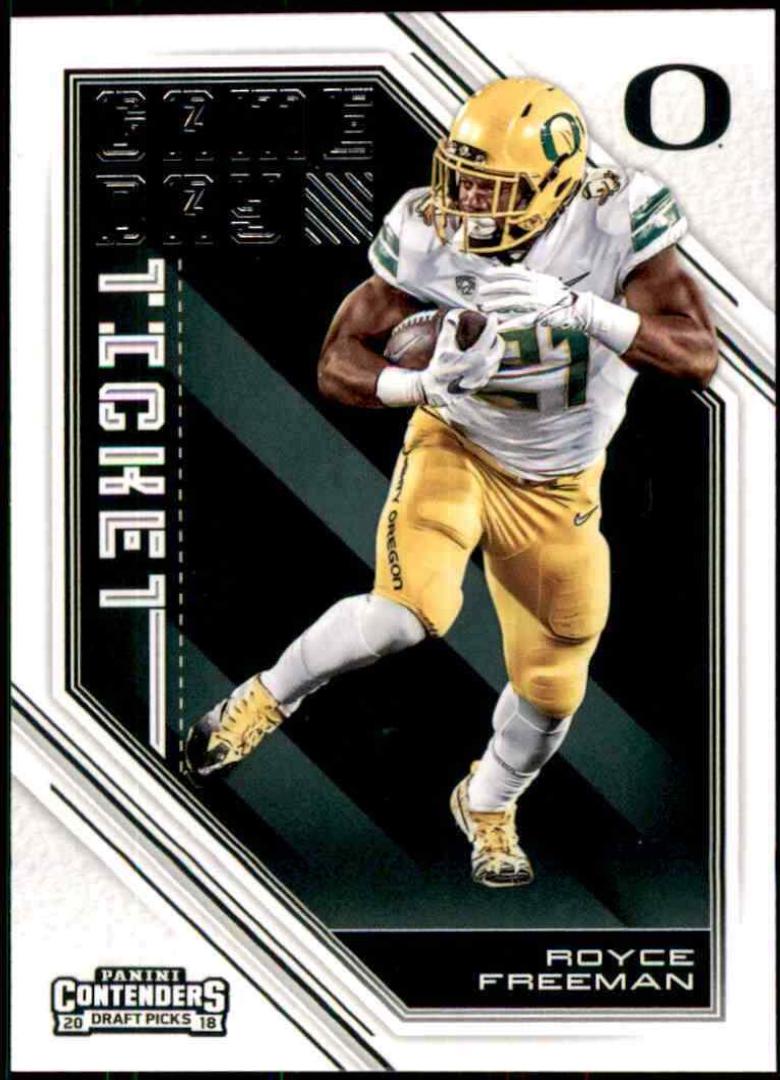 Royce Freeman #22 Football Cards 2018 Panini Contenders Draft Picks Game Day Ticket