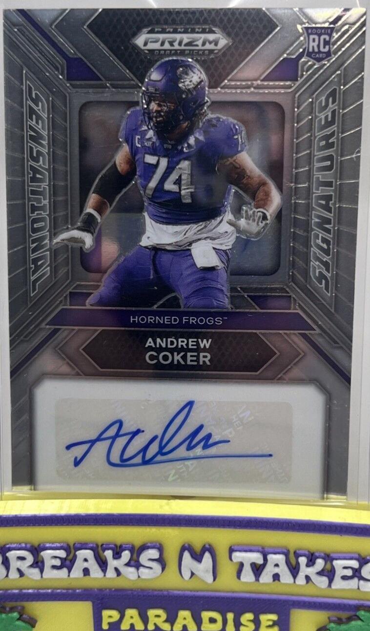 Andrew Coker #SS-ACR Football Cards 2024 Panini Prizm Draft Picks Sensational Signatures