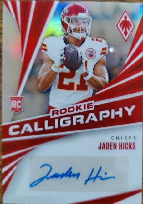 Jaden Hicks #20 Football Cards 2024 Panini Phoenix Rookie Calligraphy