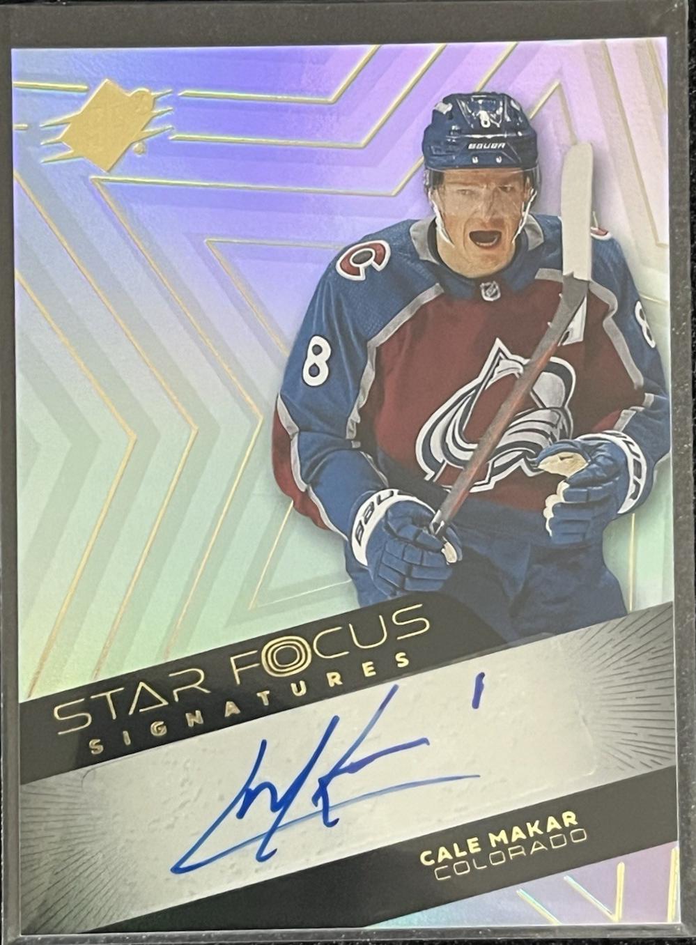 Cale Makar #SF-MA Hockey Cards 2024 SPx Star Focus Signatures