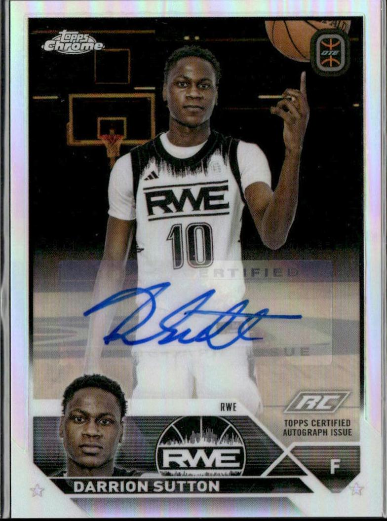 Darrion Sutton #A-DSA Basketball Cards 2023 Topps Chrome Overtime Elite Autograph