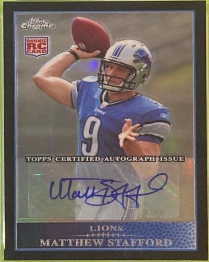 Matthew Stafford [Black Refractor Autograph] #TC210