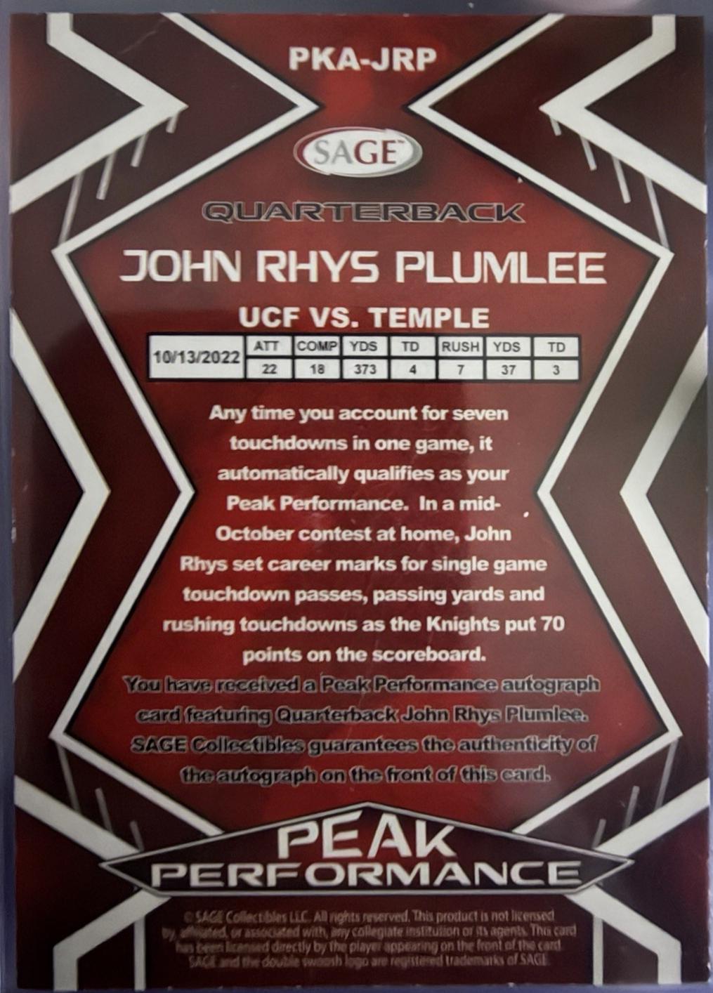 John Rhys Plumlee [Red Prismatic] #AD-JRP
