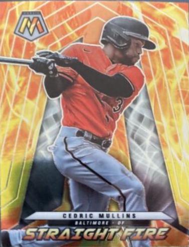 Cedric Mullins #SF-3 Baseball Cards 2022 Panini Mosaic Straight Fire