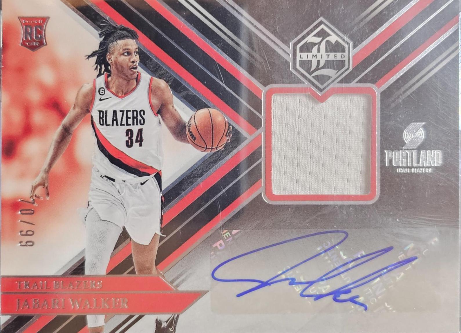 Jabari Walker #LRJ-JWA Basketball Cards 2022 Panini Chronicles Limited Rookie Jersey Autographs