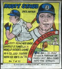 Rusty Staub #7 Baseball Cards 1979 Topps Comics Prices