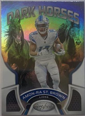 Amon Ra St. Brown #DH-14 Football Cards 2022 Panini Certified Dark Horses