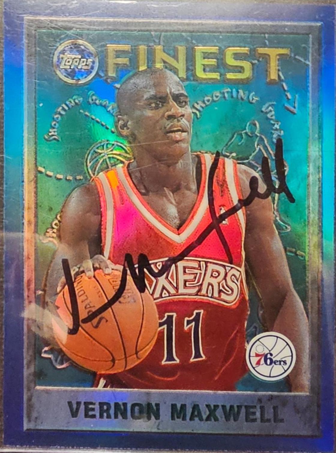 Vernon Maxwell [Refractor Autograph] #166 Basketball Cards 1995 Finest