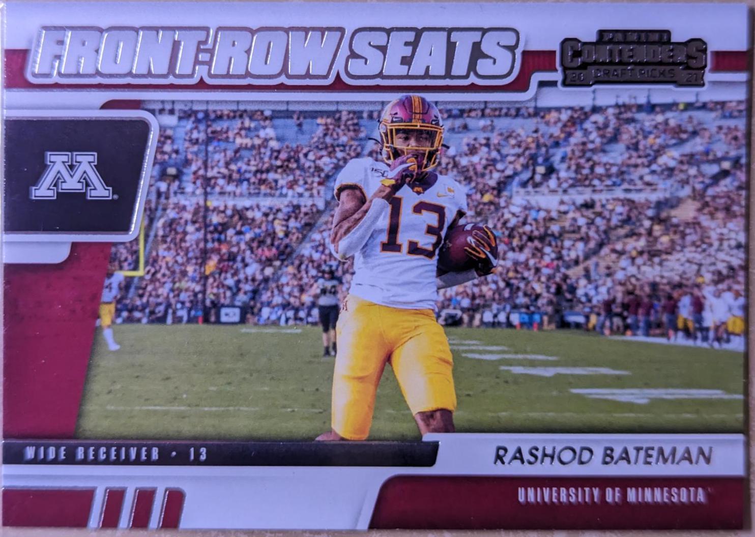Rashod Bateman #16 Football Cards 2021 Panini Contenders Draft Picks Front Row Seats