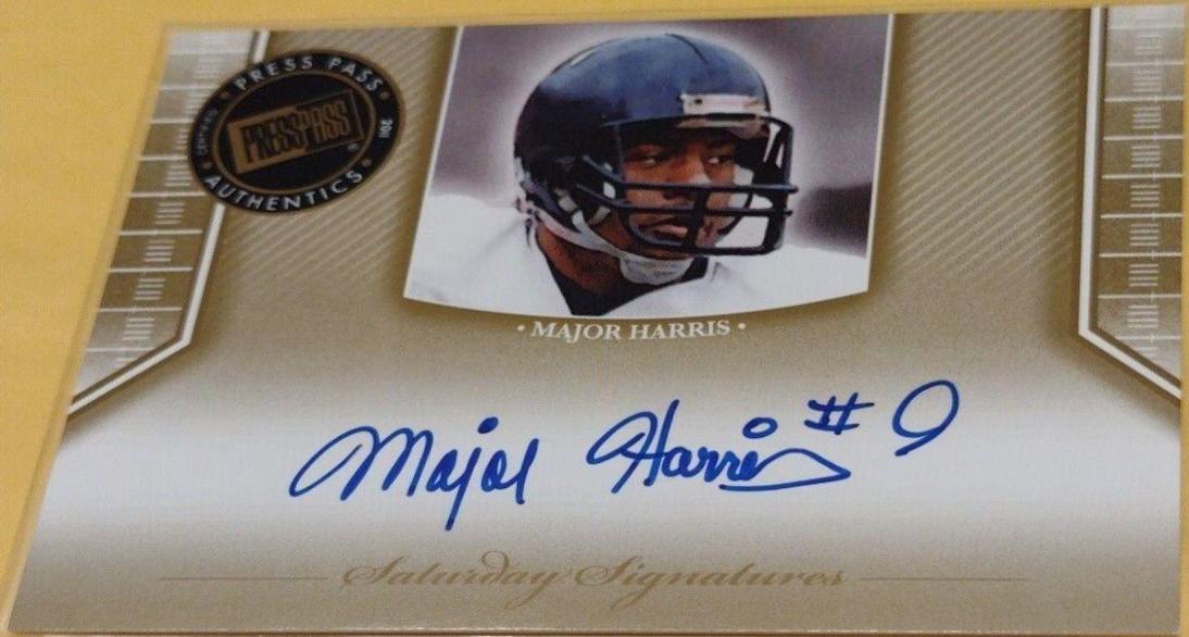 Major Harris #SS-MH Football Cards 2011 Press Pass Legends Saturday Signatures
