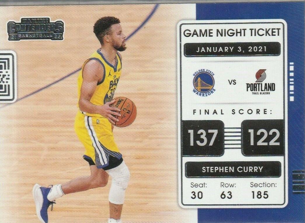 Stephen Curry #8 Basketball Cards 2021 Panini Contenders Game Night Ticket