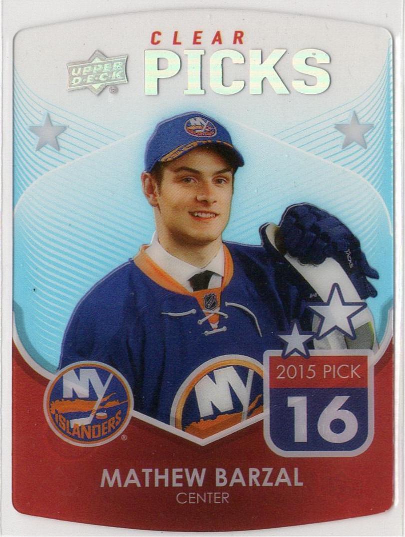 Mathew Barzal #CP-15 Hockey Cards 2021 Upper Deck Clear Picks
