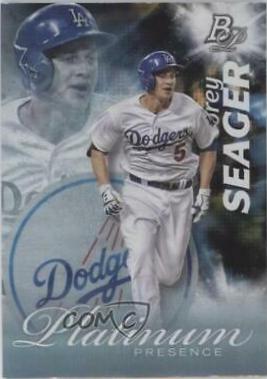 Corey Seager #PP-CS Baseball Cards 2017 Bowman Platinum Presence