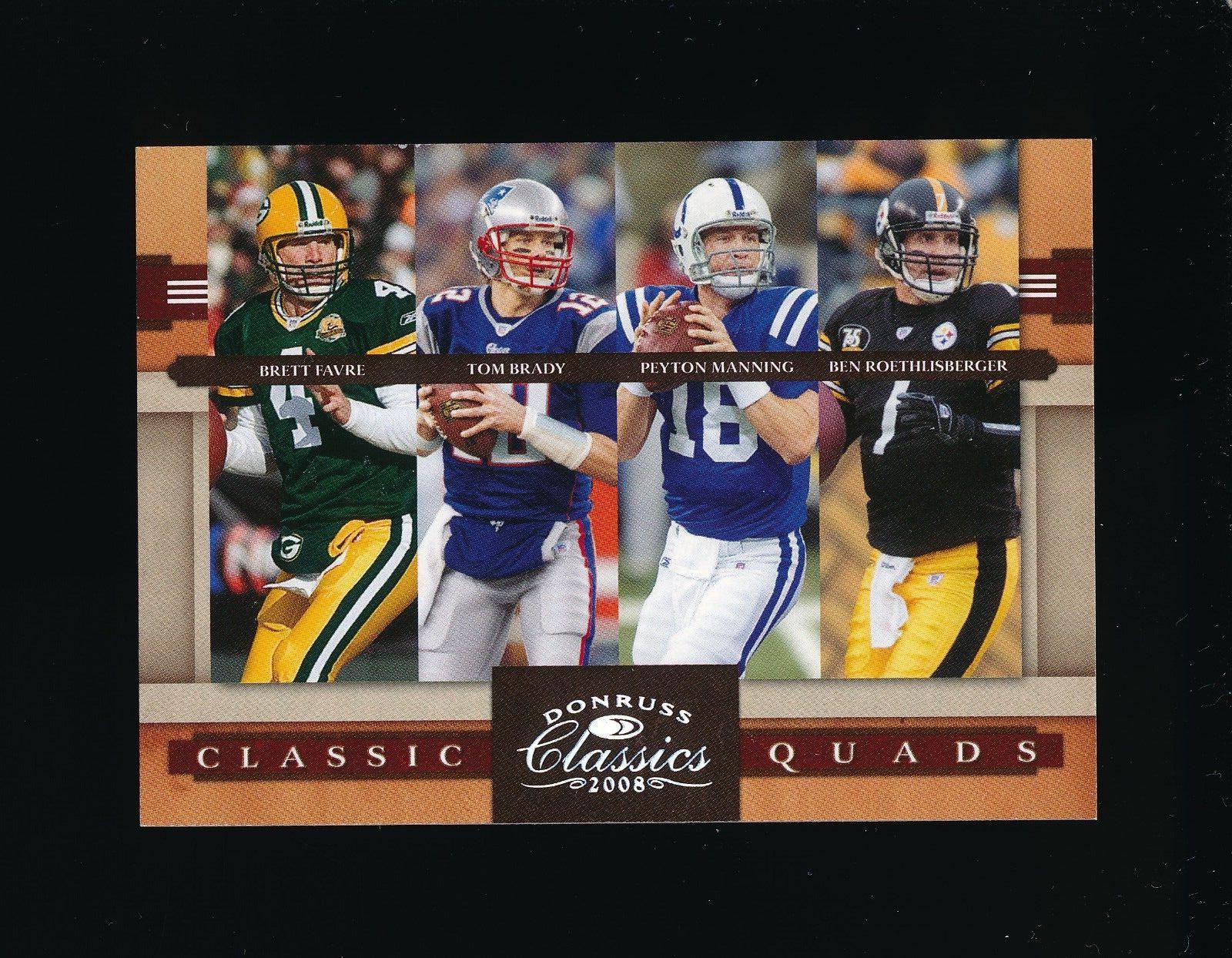 Favre, Brady, Manning, Roethlisbeger #CQ-6 Football Cards 2008 Panini Donruss Classics Quads